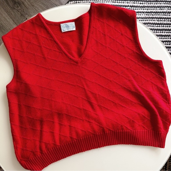 Pendleton Other - Pendleton Vintage 60’s 70’s 100% Virgin Wool Red Sweater Vest  2X Women’s XXL
